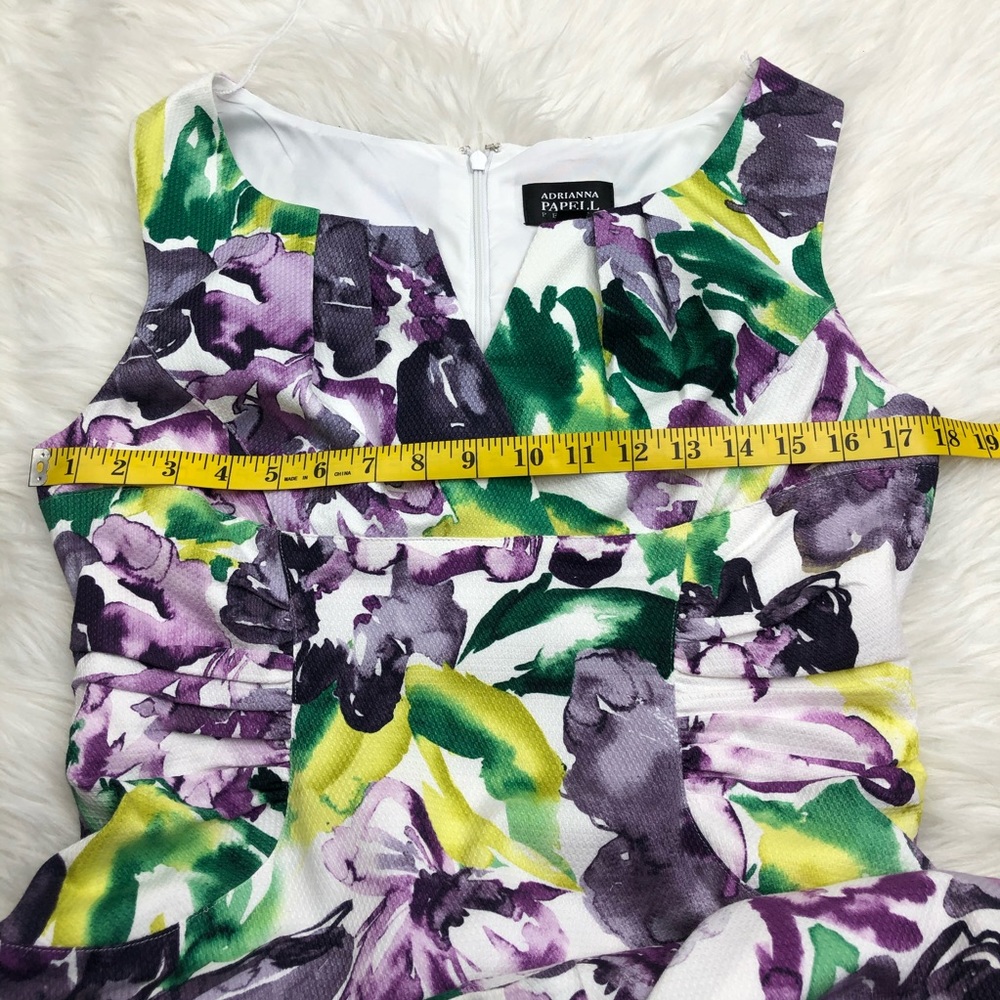 ❌SOLD❌Adrianna Papell Floral Sleeveless Sheath Dr - Picture 3 of 9
